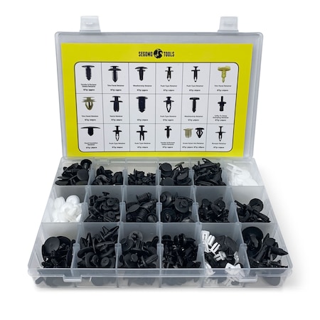 Segomo Tools 435 Piece Car Retainer, Plastic Fastener, Body Panel & Trim Clips Kit T07006